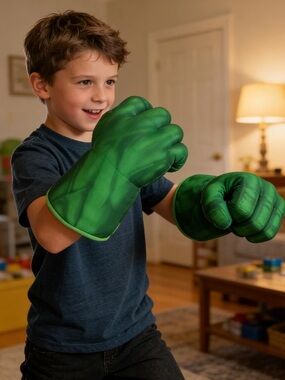 2008 Hulk Plush Smash Hands Fists Kids Boxing Gloves Toy Costume
